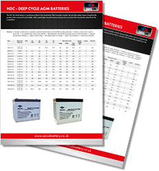 SEC HDC Deep Cycle AGM Battery Leaflet