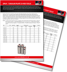 SEC OPzV - Tubular Plate 2 Volt Cell Battery Leaflet